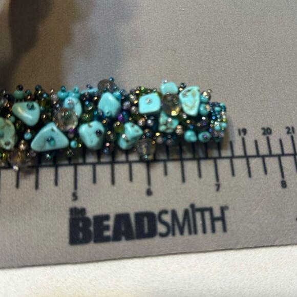 Capullo Magnetic Seed Bead Bracelet Genuine Turquoise 7” - Picture 4 of 4